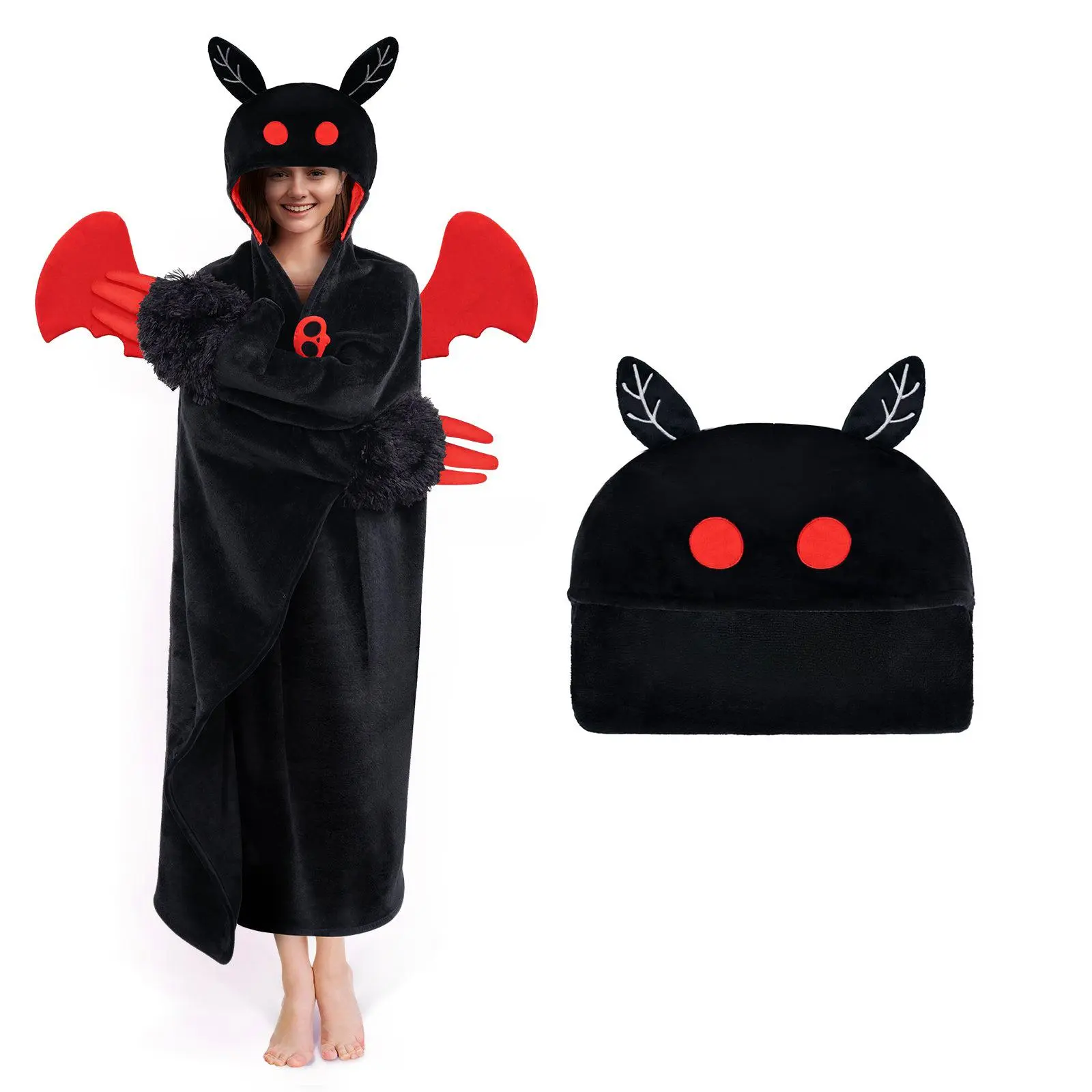 Womenswear & Loungewear Wearable Hooded Blanket, Super Soft Plush Fleece & Sherpa Hoodie Throw Cloak, Cozy Warm Costume-Style Blanket for Adults & Kids, Multiple Designs, Loungewear Sweatshirt Blanket, Soft Fluffy Blanket