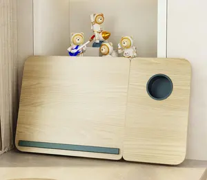 Foldable Lap Desk Stand, Portable Notebook Bed Tray with Cup Holder