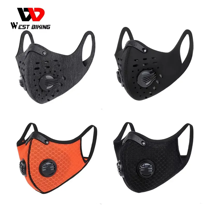 WEST BIKING Mask.Activated Carbon Dust Bike Sports Mask With Exhalation Valve Cycling Running Dust-proof Bicycle Face Mask, outdoor sports mask, Christmas Present