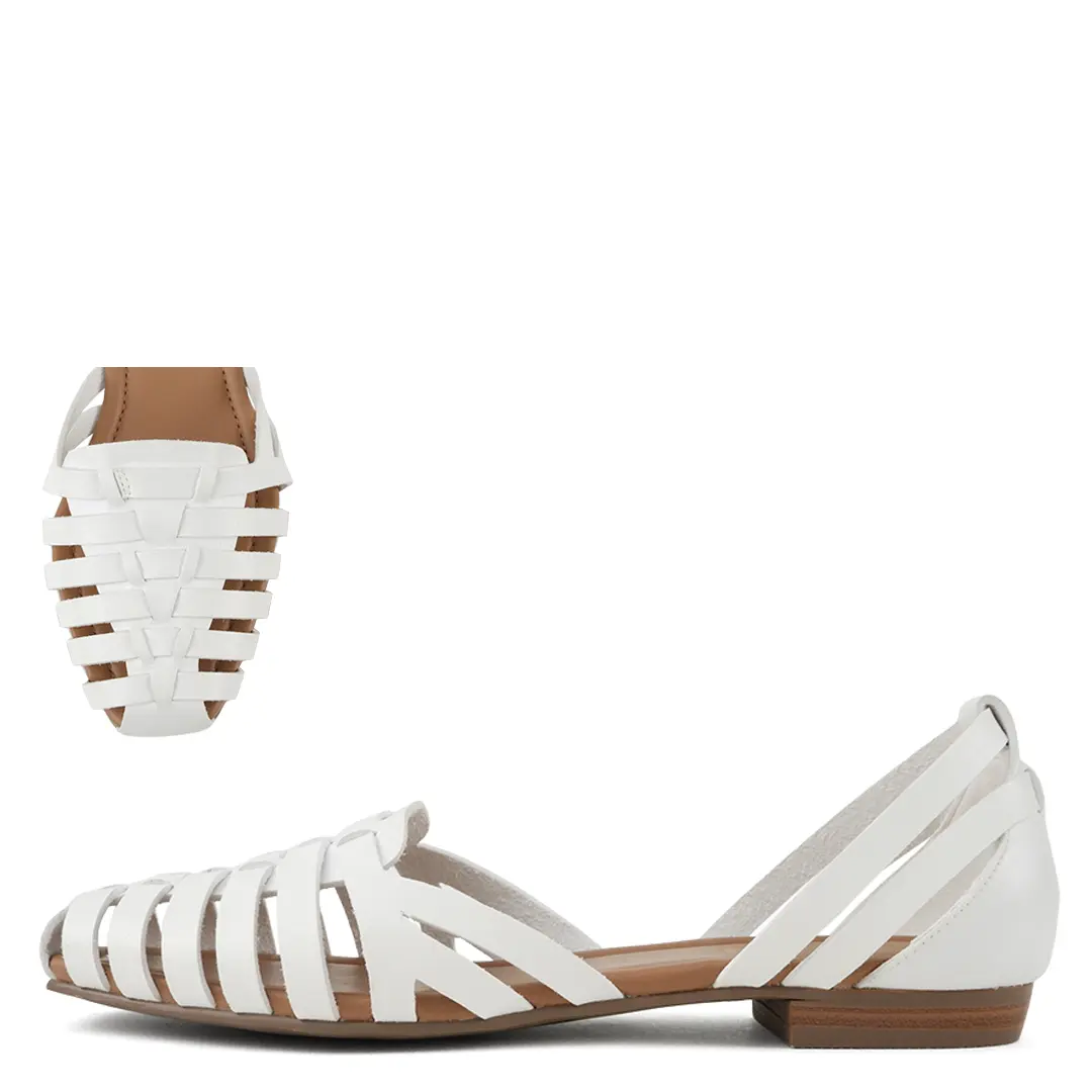 Women's Bohemian Flat Sandals, Woven Leather Strappy Open Toe Design for Casual All-Day Summer Wear