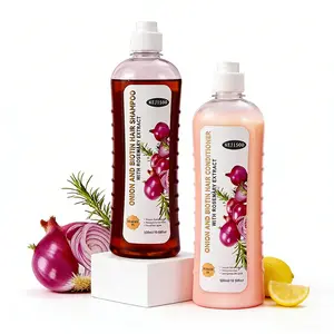 2 Pcs Onion Shampoo Set, Coconut Oil Conditioner, Large Capacity Natural Biotin Conditioner Set, Suitable for All Hair Types, Gentle Formula, Making Hair Stronger, Denser, and Promoting Growth - 500ml