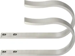 Brushed Nickel Curtain Drapery Holdbacks,2Pcs Solid Aluminum U Shaped Wall Mounted Curtain Tiebacks