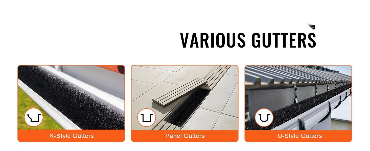 Gutter Brush Kit For Cleaning Gutters, 120 Feet Total Length, 4.33-Inch Diameter, Ground-Level Gutter Brush With Leaf Guard For 5-Inch Gutters, Easily Remove Leaves And Debris, 40-Pack, Home Improvement Tool