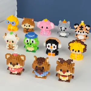 12-Piece Mini Animal Creative Building Block, Includes Lion Elephant Goat Chicken Figures, Perfect Birthday Christmas Gift for Kids