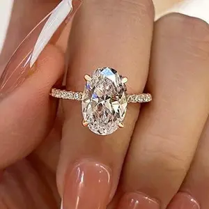 Maxine Classic 3.5ct Oval Cut Engagement Ring,5A Cubic Zirconia Women's Ring Jewelry,Promise Ring for Daily,Travel,Proposal,Wedding,Birthday