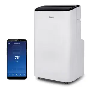 Commercial Cool Smart Portable Air Conditioner 9,000 BTU (6,350 BTU SACC), Dehumidifier & Fan, Bedroom AC Unit with 2 Remote Controls & Covers up to 400 Sq. Ft., Wi-Fi Enabled, CCP6JW, White