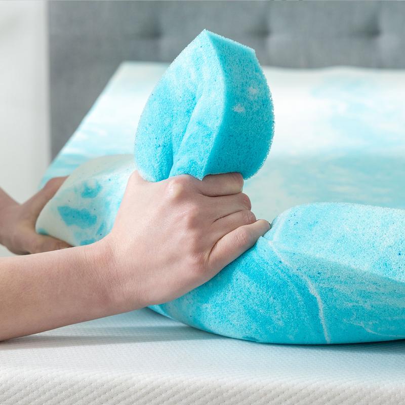 EGO Mattress Topper 3 Inch Ventilated Liquid Gel AeroFusion Memory Foam, Blue - Renew Your Old Mattress for Luxurious Sleep, Queen King Body Curves Temperature Regulation EGO Mattress Topper 3 Inch Ventilated Liquid Gel AeroFusion Memory Foam, Blue - Renew Your Old Mattress for Luxurious Sleep, Queen King Body Curves Temperature Regulation