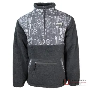 Hooey Men’s Charcoal Sherpa Pullover-HFP003CHAZ