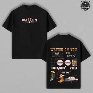 M. Wallen Wasted On You Shirt – Country Music Vintage Oversized Graphic T Shirt, Whiskey Boots Western Aesthetic, 865 Tennessee Theme, Heavy Cotton Unisex Tee, Gift for Country Fans