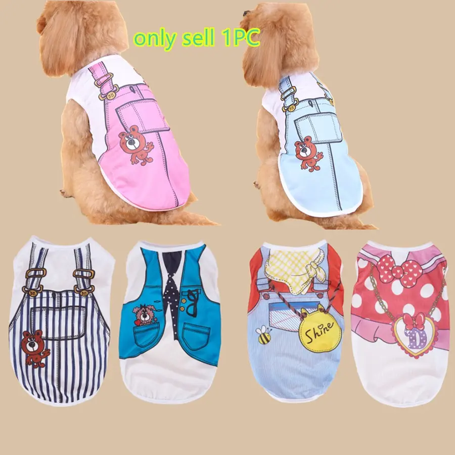 Summer Pet Clothes Breathable Mesh Vest Short Sleeve Dog Shirt Teddy Pomeranian French Bulldog Costume, Puppy Clothes, Comfortable Summer Wear