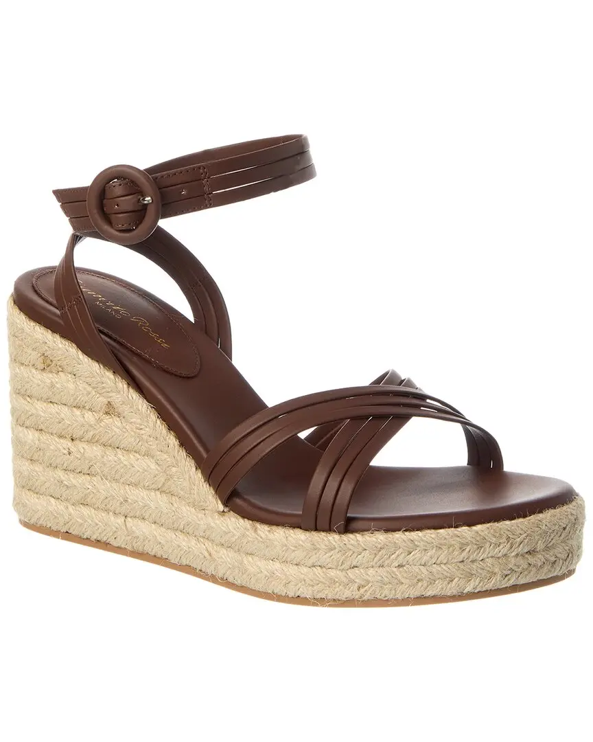 Gianvito Rossi Lianne Beach 70 Leather Wedge Sandal Gianvito Rossi Lianne Beach 70 Leather Wedge Sandal