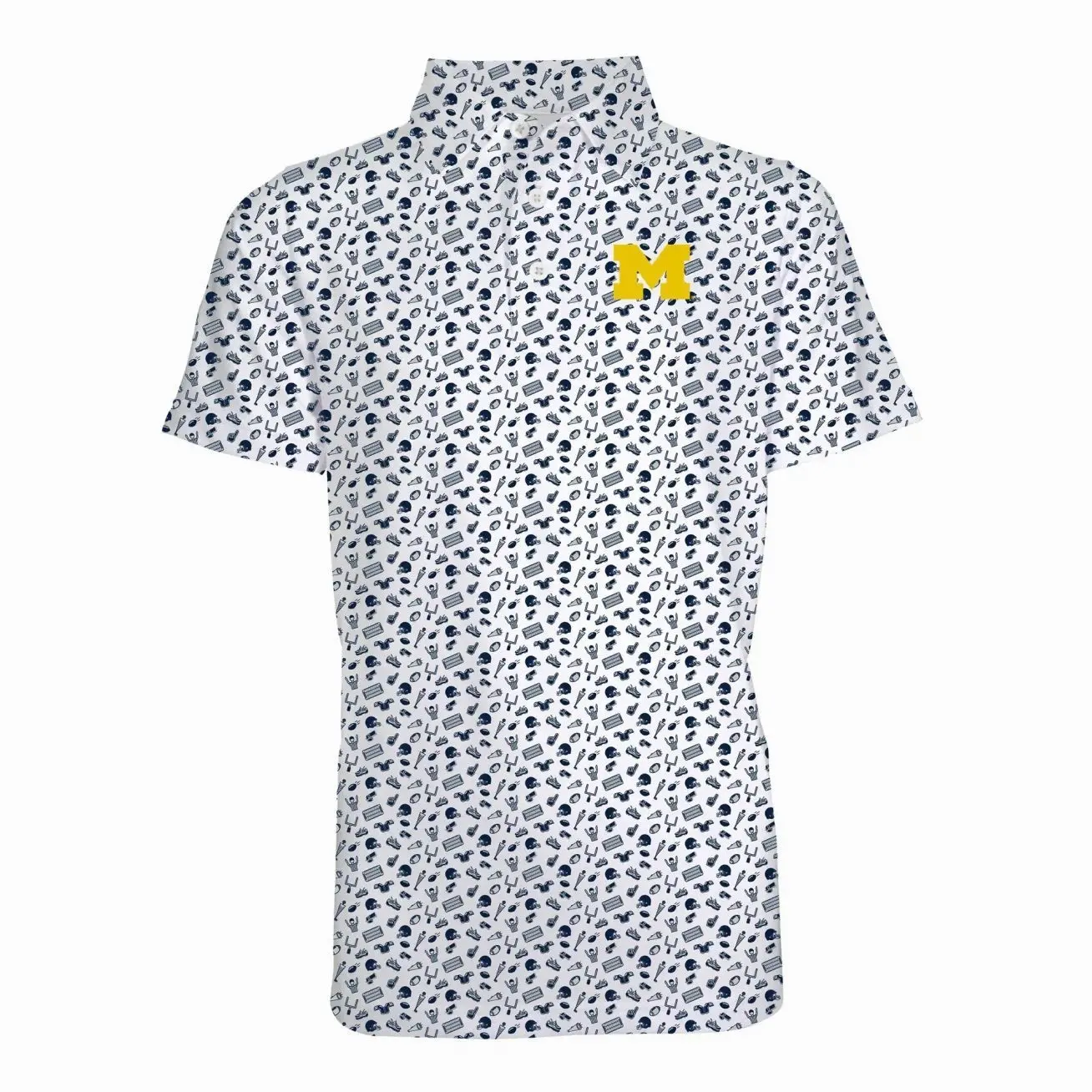 Michigan Wolverines Garb Toddler Tom Allover Print Performance Polo - Navy