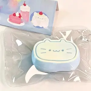 Half-Baked Cheese Kitten Squeeze Toy - Soothing Slow-Rising Stress Reliever with Soft Mochi-like Texture and Springy Bounce for Relaxation