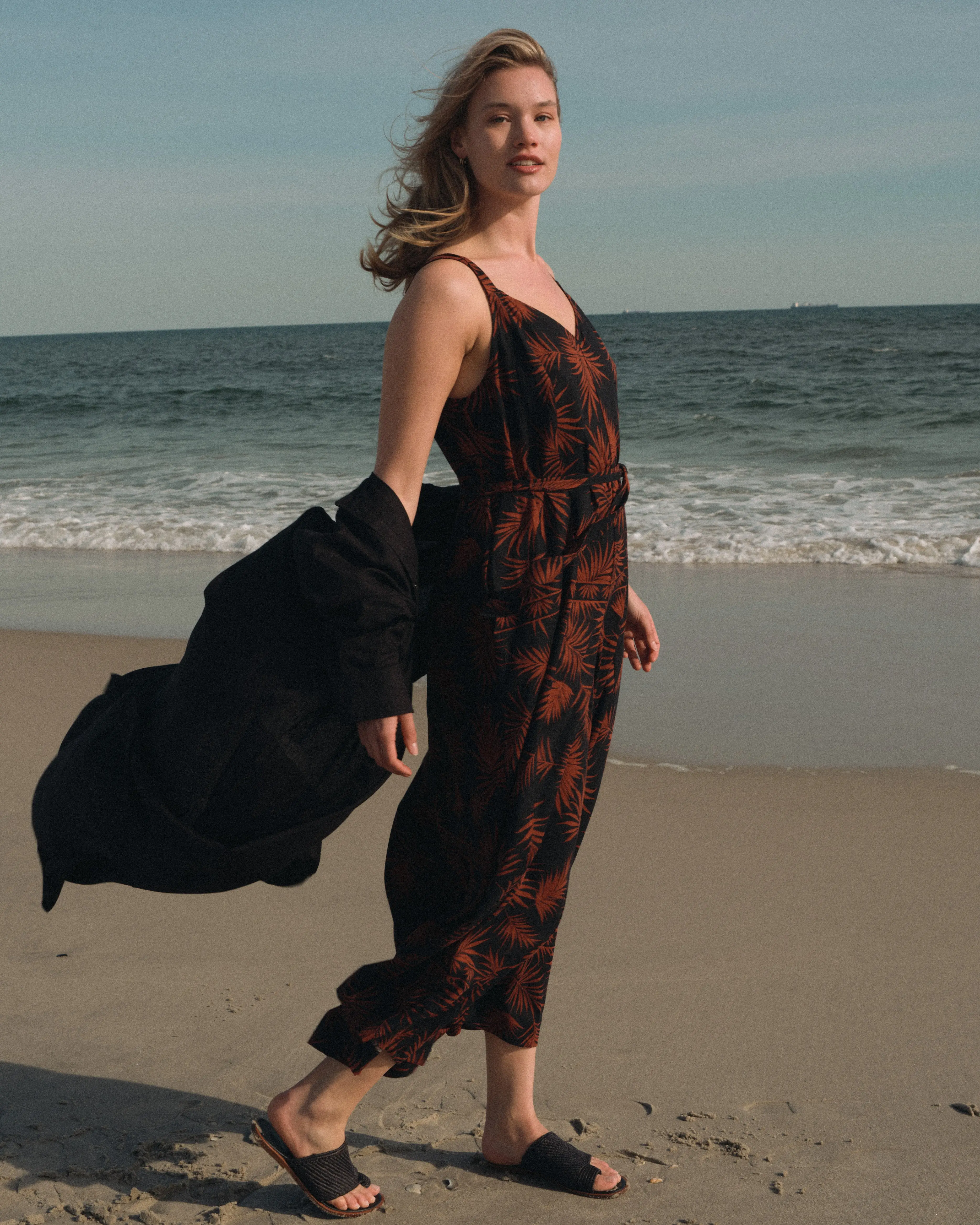 Women's Linen-Elastane Blend Bohemian Print Overalls - Adjustable Spaghetti Straps, Sleeveless, V-Neck, Smocked Back, Fitted Flattering Wide-Leg 1-Piece Promenade Jumpsuit, Wide Legs, Boho Print