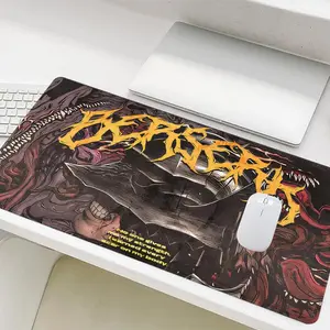 Berserk Pattern Mouse Pad, 1 Count Large Gaming Mouse Pad, Non-slip Rubber Base Mousepad, Desk Keyboard Pad, Corporate Work Desk Accessories for Home Office Dormitory