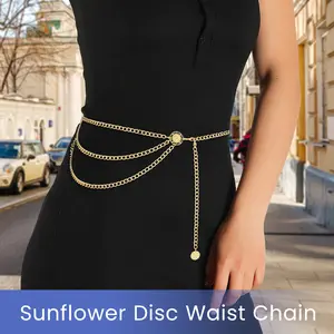 1 Count Metal Chain Belt Women, Suitable For Festivals Parties And Daily Wear, Fits All Seasons