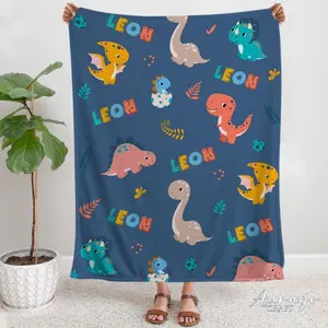 Personalized Dinosaur Blanket, Dinosaur Baby Blanket, Personalized Baby Blanket, Trex Personalized Baby Name Blanket, Funny Dino