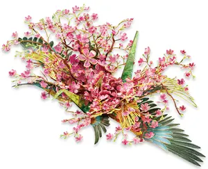 Piececool 3D Metal Model Puzzles for Adults, Peach Blossom Wish Cranes Model Building Kits, Brain Teaser Puzzle Beautiful DIY Craft Kits , 65Pcs