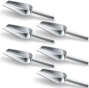 Pack of 6 Ounce Small Stainless Steel Ice Scoop Metal Mini Candy Little Sugar Cream Scoop for Home Kitchen Food Jars Coffee Beans Bar Buffet