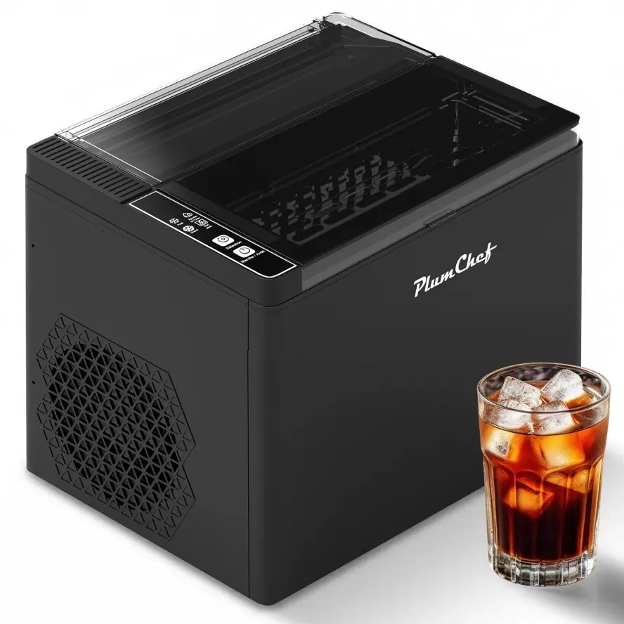 Countertop Bullet Ice Maker Machine, Portable Self-Cleaning Ice Maker with 1.6L Water Tank, Makes 9 Ice Cubes in 6 Minutes, 26lb Daily Capacity, Quiet Stainless Steel Ice Machine for Home Kitchen Office RV Bar
