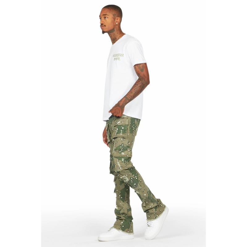 Kade Camo Stacked Flare Jean