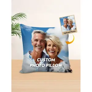 Customized Photo Print Pillowcase For Elderly, With Single-Sided Customized Printing Of Loved Ones, Children, Pets Or Friends. Suitable For Weddings, Festivals, Mother's Day, Father's Day, Thanksgiving, Living Room Sofa Or Bed Head Decoration, All-Year-Ro