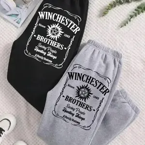 Sam Winchester & Dean Winchester Fan Sweatpants, Funny Supernatural Graphic Joggers, Unisex Gift for Hunters Q