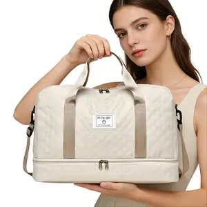 Quilted Unisex Multi-Function Travel Duffle Bag, Large-Capacity Nylon Fabric Luggage, Durable Wear-Resistant Fashionable Lightweight Handbag, Easy to Store for Travel & Gym, Mother's Day Gift, TikTok Shop Stock-Up Item,summervibes