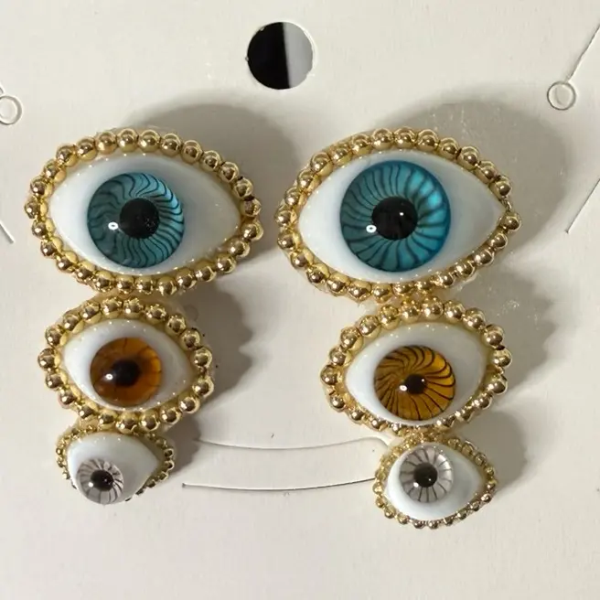 Aretes triples (ojo turco cristal)