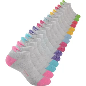 Girls Socks Ankle Athletic Socks For Kids 4-6 6-8 8-10 Years Old Short Socks With Cushioned Sole 8 Pairs