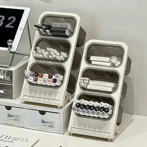 Desktop Incline Pen Holder Storage Box, Large Capacity Student Office Use, Mark Pen Steel Pen Stand, Desk Organizer, Marker Pen Holder, Desk Accessories