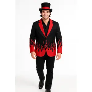 Men's Plus Size Devil Flame Jacket - Halloween Costume