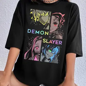 Comfort Color Demon Slayer Shirt, Tanjiro Nezuko Zenitsu Inosuke Anime Tee Gaming | Gym | Unisex T-Shirt