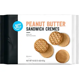 Happy Belly Peanut Butter Sandwich Cremes, 1 pound (Pack of 1) (Reformulation) Vitamin Sugar