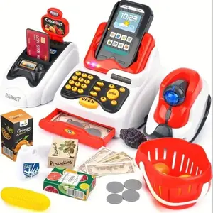 Cash Register Pretend Play Toy, 1 Box Simulated Cash Register Scanner Card Reader Toy, Creative Parent-child Interactive Toy, Birthday Gift, Pretend Play Set