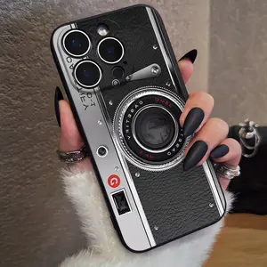 Retro Vintage Camera Pattern Phone Case , Flat Printed, Soft Silicone , Fully Protected and Shockproof For iPhone 17 16 15 Pro Max 14 17Pro 13 12 11 XSMAX Plus Air 17e Cover Cool Classic Design for Men Women