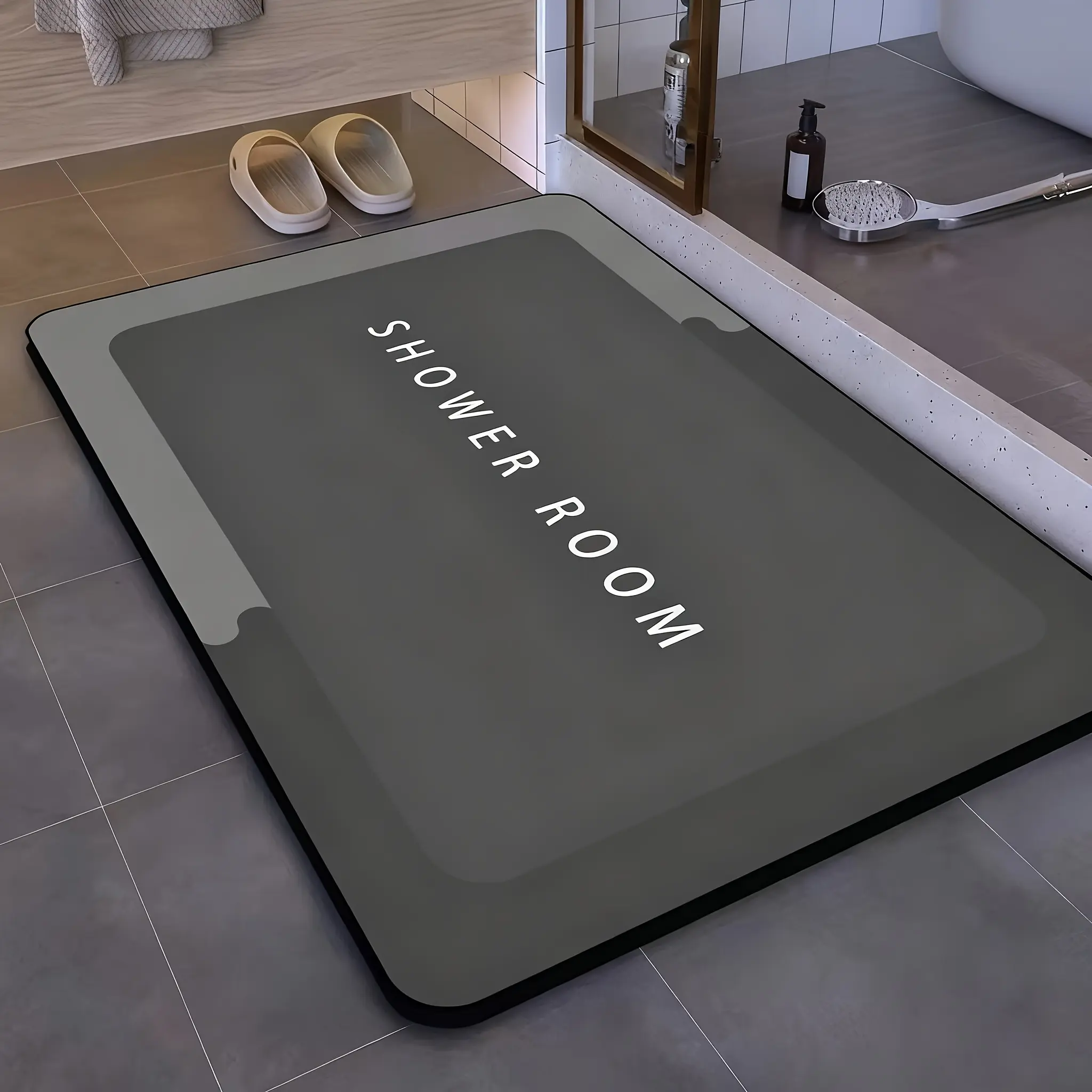 New Bathroom Mat, Absorbent Non-Slip Floor Mat, Non Slip Mats, Soft Quick-Dry Bath Mat, Laundry Room Mat, Door Mat, Bathroom Drying Doormat, Shower Mat, Water Absorbent Mat, Bathroom Decoration