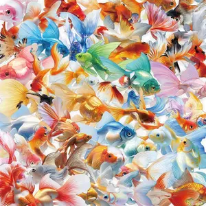 Colorful Fish Pattern Sticker, 50/1000pcs Waterproof Self Adhesive Decor Paper, Decor Sticker for Gift Greeting Card Water Bottle Laptop Phone, Ornaments