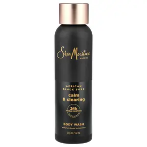 SheaMoisture Calm & Clearing Body Wash, African Black Soap, 18 fl oz (532 ml)