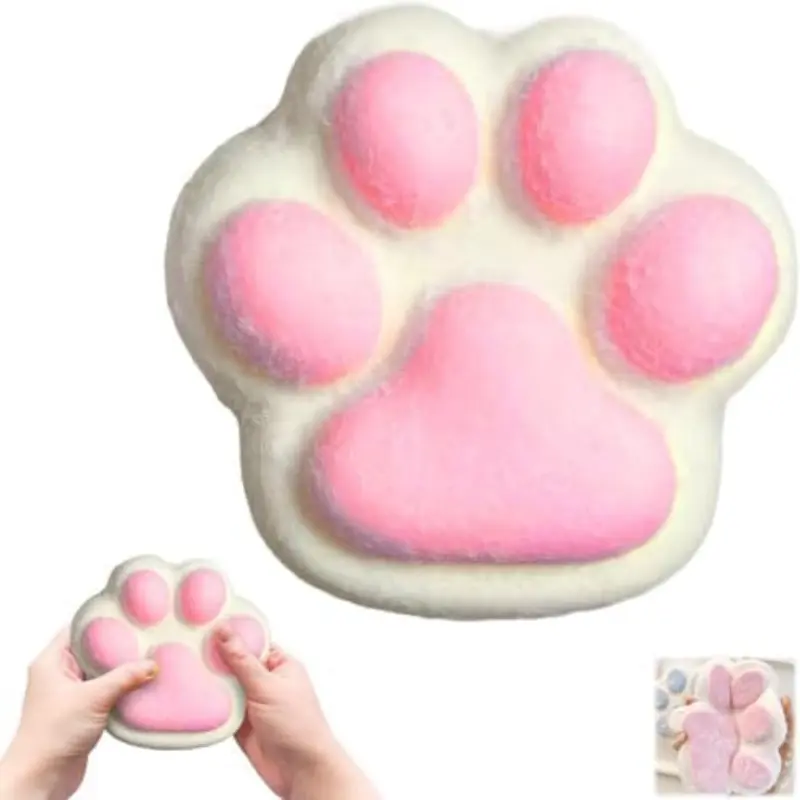 exercise Handmade Taba Squishy Big Cat Paw Silicone Squeeze Toys for Stress Relief 5 Inch X-Large Size Giant Paw Squishy Fidget Toys for Anxiety & Relaxation|Desk Accessory (03-Blue)