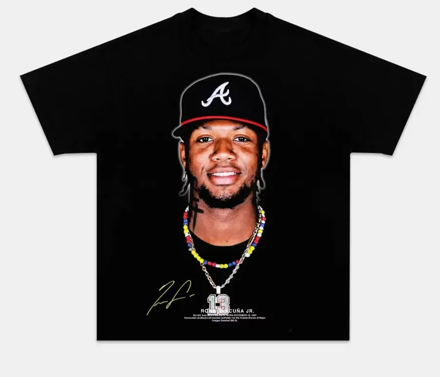 Youth & Adults Ronald Acuña Jr. Graphic T-Shirt, Retro Baseball Tee, Vintage Sports Fan Shirt, Match Day Outfit, Unisex Fit
