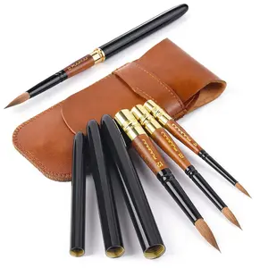 Fuumuui 3pcs Sable Travel Watercolor Brushes Art Supplies Art Painting, Artist Bundle Diy Art Painting Drawing Supplies Art Student School Craft Materials Supplies