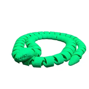 Green 3D printed articulated snake