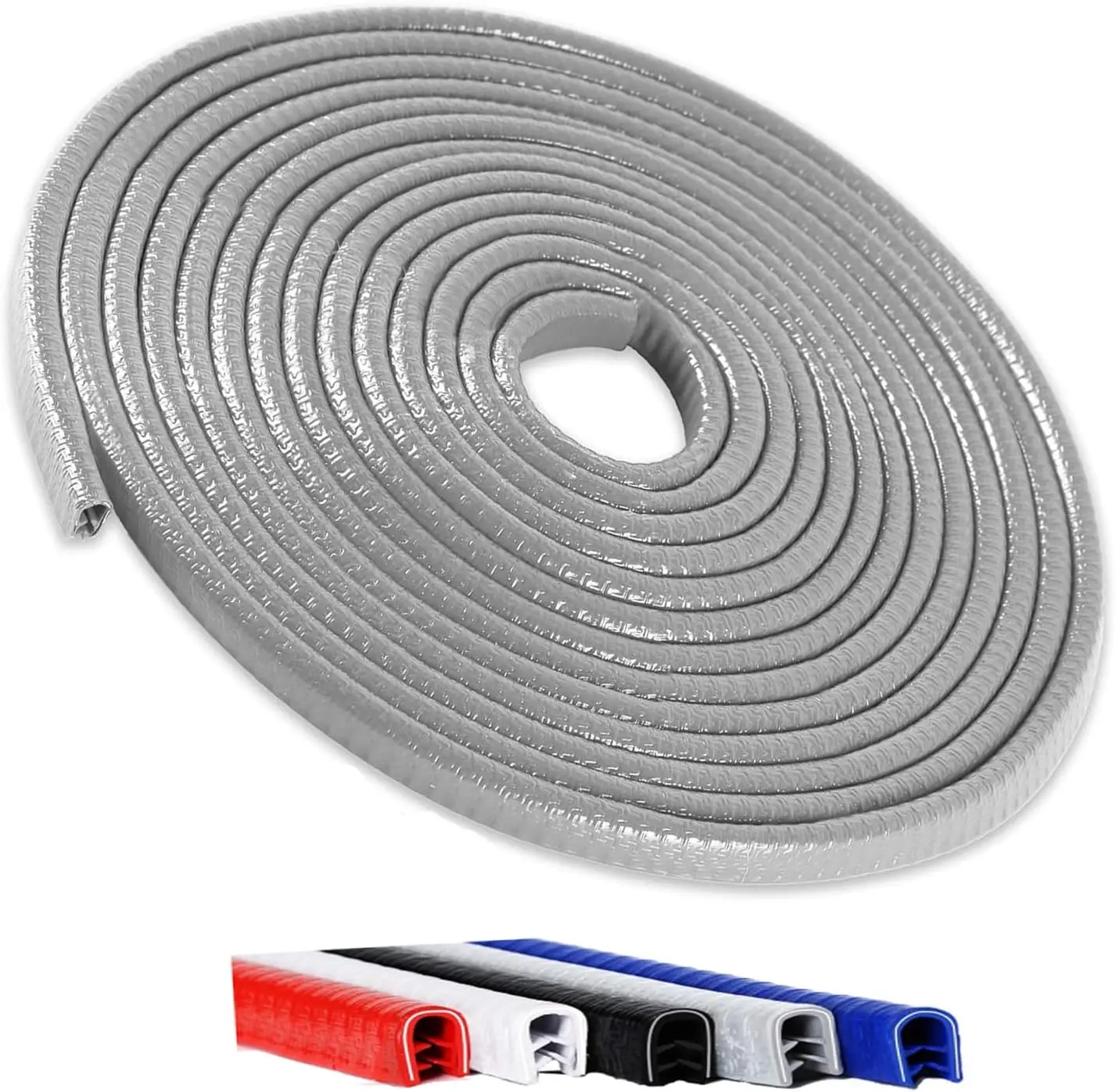 5M (16.5FT) Universal Car Door Edge Protector Guards, Car Accessories - Waterproof Flexible Rubber Press-Fit U-Shape Seal, 0.6cm to 1cm Fit, All-Weather Durability Scratch Shield for Most Vehicles, No-Glue Automotive Entry Guard, Door Protection