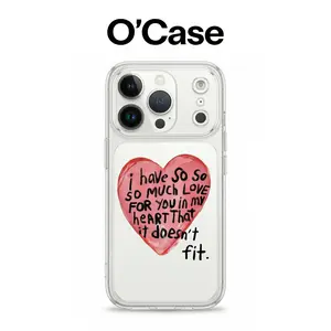 O'Case Pink Heart Clear Phone Case, Romantic Cute Self Love Quote Motivational Clean Fit Aesthetic Hand Drawn Heart Soft Shockproof Protective Cover for iPhone 17 16 15 14 13 12 11 Pro Max Plus, Valentine's Day Gift For Girlfriend