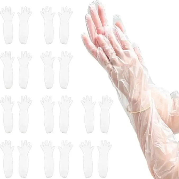 10 Pairs Dishwashing Gloves for Kitchen and Household Cleaning – Long Cuff, Disposable, Waterproof, Reliable Long-lasting and Non-Slip Cleaning Glove