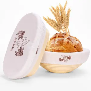 Banneton Sourdough Proofing Basket Kit, 9" Round and 10" Oval Proofing Basket with Liners & Covers, Bread Baking Supplies for Home or Bakers Baking
