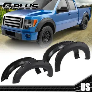 Black Pocket Rivet Style Fender Flares Wheel Cover 4PC Fit For 09-2014 Ford F150