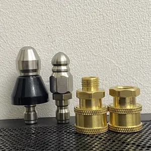 4 pcs Sewer Jetter Nozzle,Drain Jetter Hose Nozzle with 1Front Jet & 6 Rear Jets,Drain Clog Remover shower head pool fountain,Car washing machine, cleaning machine, high-pressure nozzles, pipe unblocking, wastewater removal,water rat