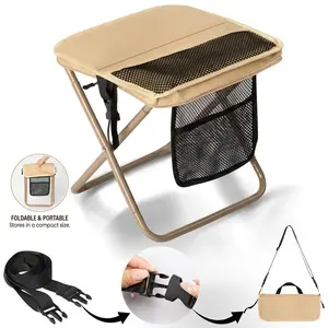 Ultralight Portable Folding Stool with Crossbody Carry Bag for Camping, Outdoor Hiking, Washer Dryer Stack Stand Accessory